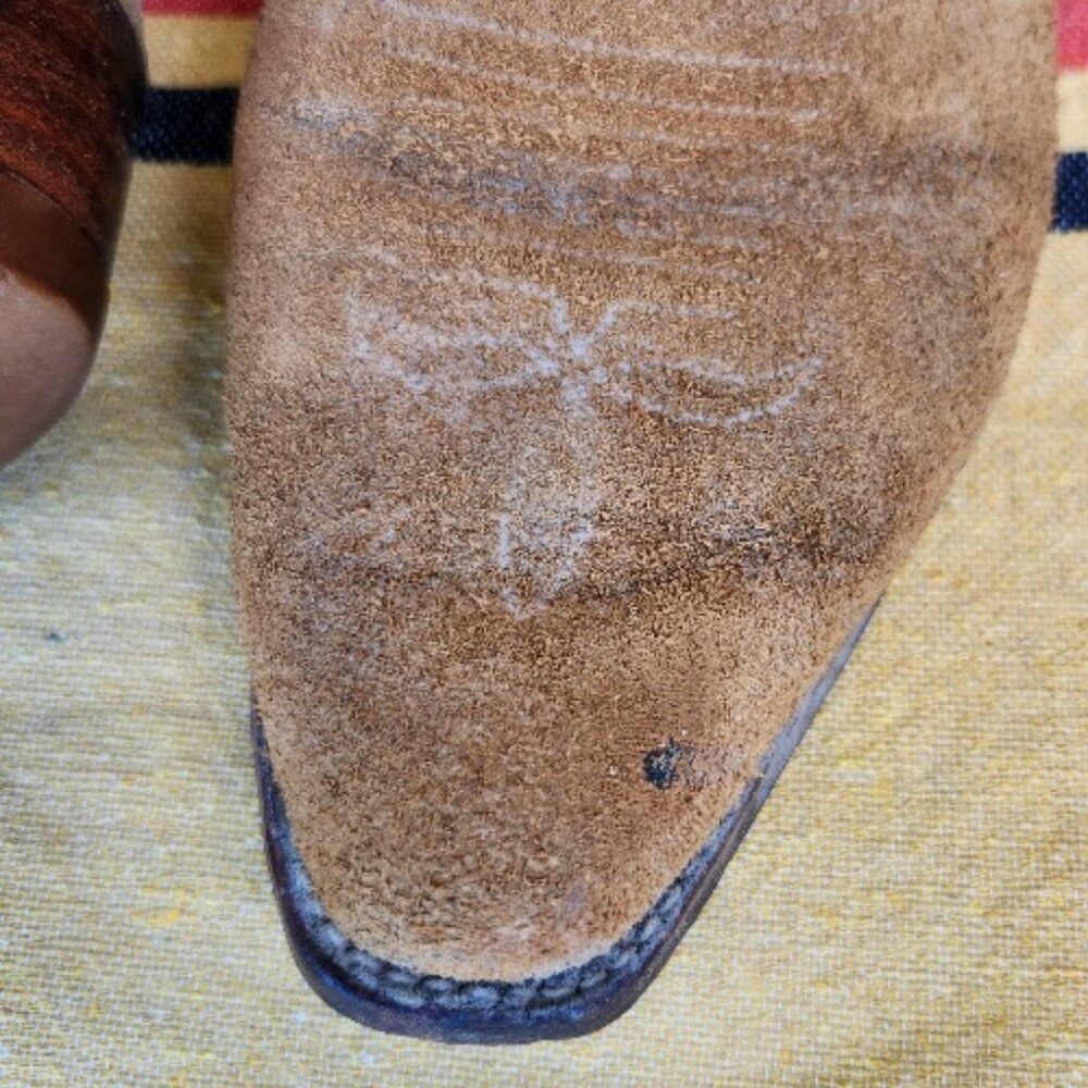 Mens Justin Suede Cowboy Boots Vintage  11B - Picture 2 of 6